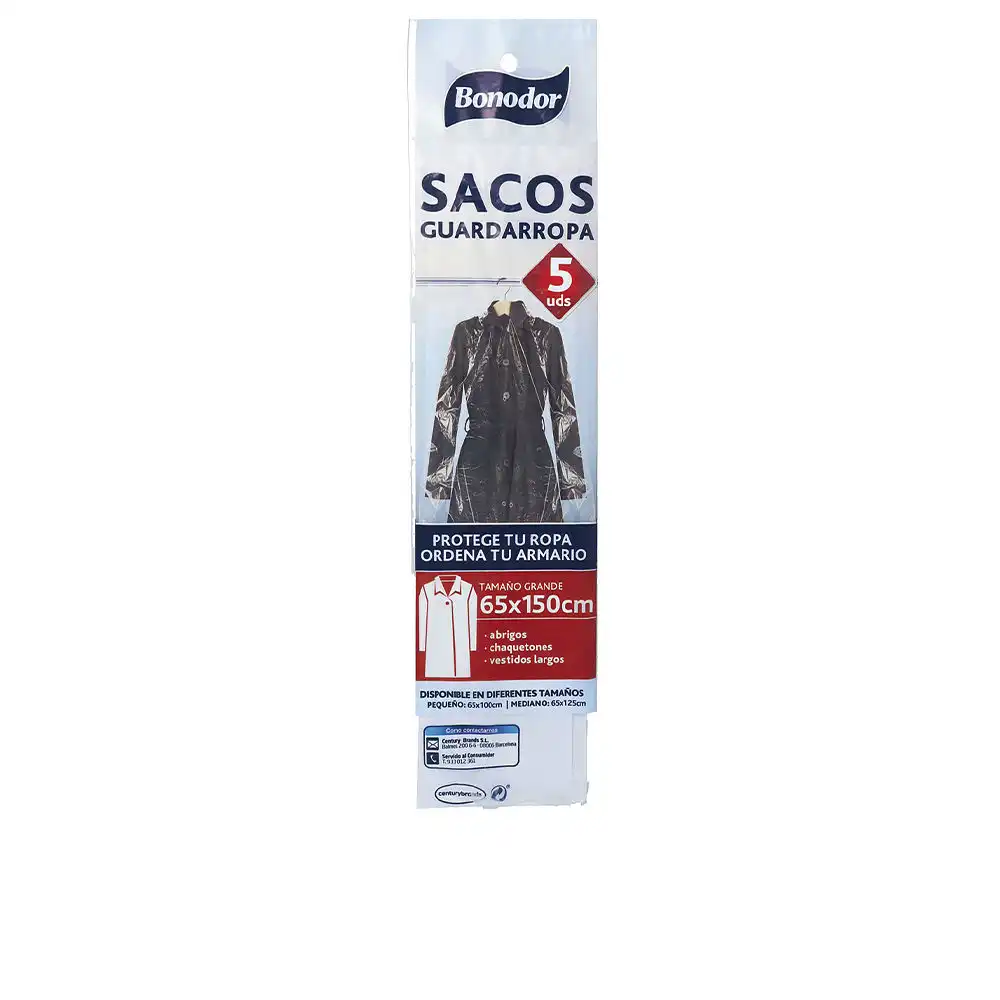 Guardarropa abrigos 5 sacos 65 x 150 - Bonodor - Comparador de precios
