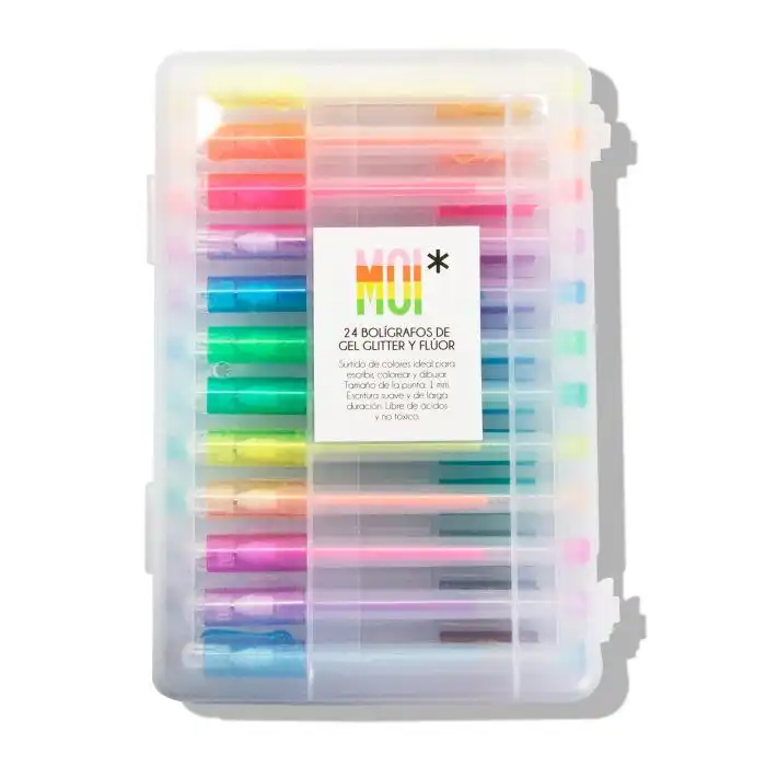 Set Bolígrafos de Gel  Glitter y Flúor - MOI* - Comparador de precios