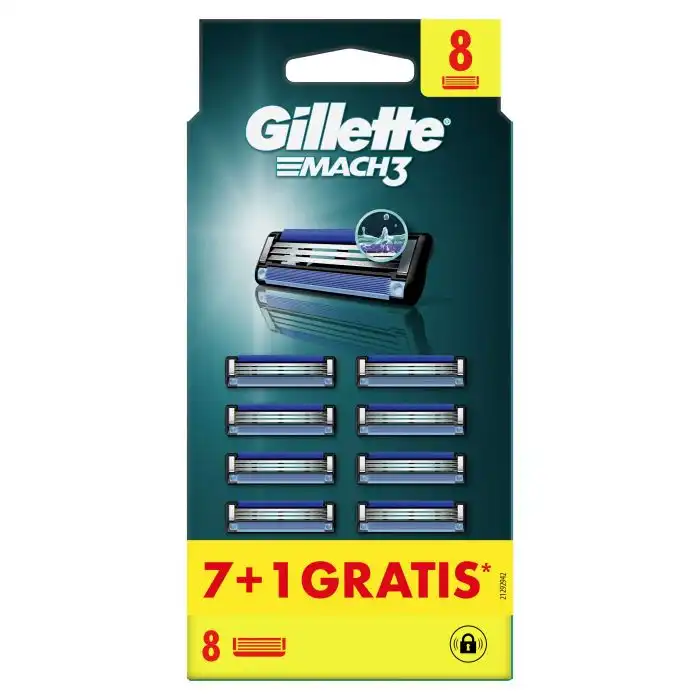 Gillette Mach3 Pack Ahorro 7+1 Recambios Para Maquinillas De Afeitar Para Hombre - Gillette - Comparador de precios