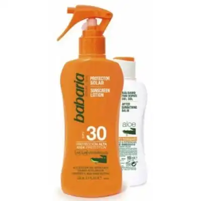 Babaria Pack Spray Protector Solar Aloe SPF30 y After Sun, 300 ml - Babaria - Comparador de precios