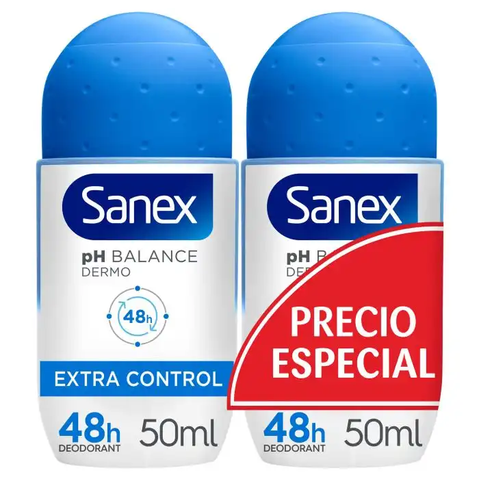 Desodorante Roll On Dermo Extra Control 50 ml - Sanex - Comparador de precios