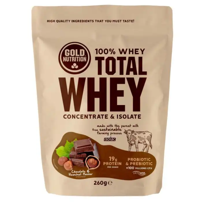 Total Whey Chocolate y Avellana 260 gr - GoldNutrition - Comparador de precios