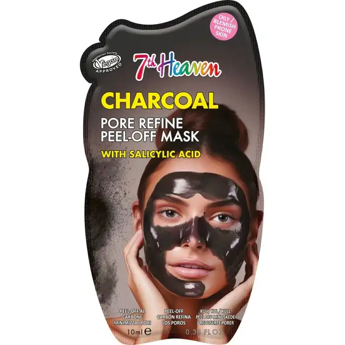 Charcoal Pore Refine Mascarilla Facial Peel-Off con Carbón Activo y Ácido Salicílico 10 ml - 7th Heaven - Comparador de precios