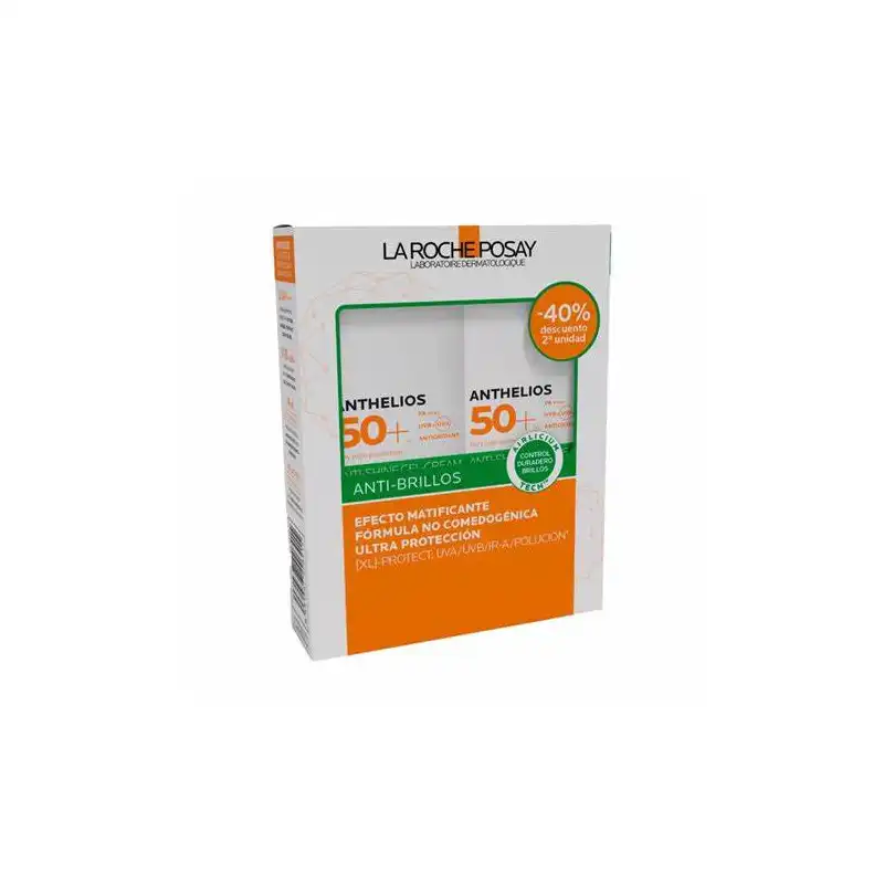 Duplo anthelios gel crema anti-brillos spf 50+ 2x50ml - La Roche-Posay - Comparador de precios
