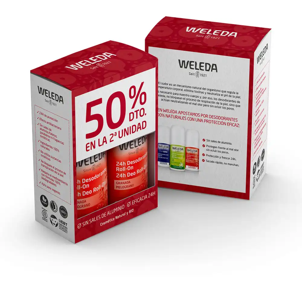 Granada 24H desodorante roll-on promo 2 x 50 ml - Weleda - Comparador de precios