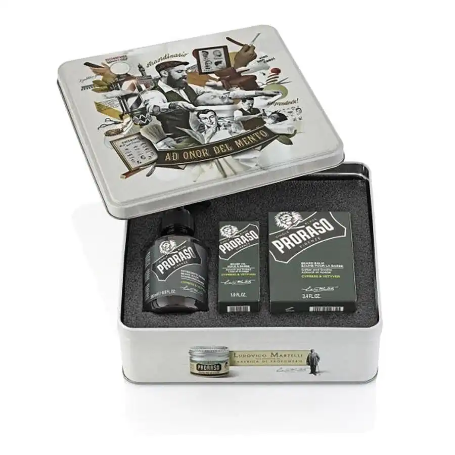 PRORASO Set de regalo Beard Wash 200 ml + Beard Balm 100 ml + Beard Oil 30 ml 1.0 pieces - Proraso - Comparador de precios