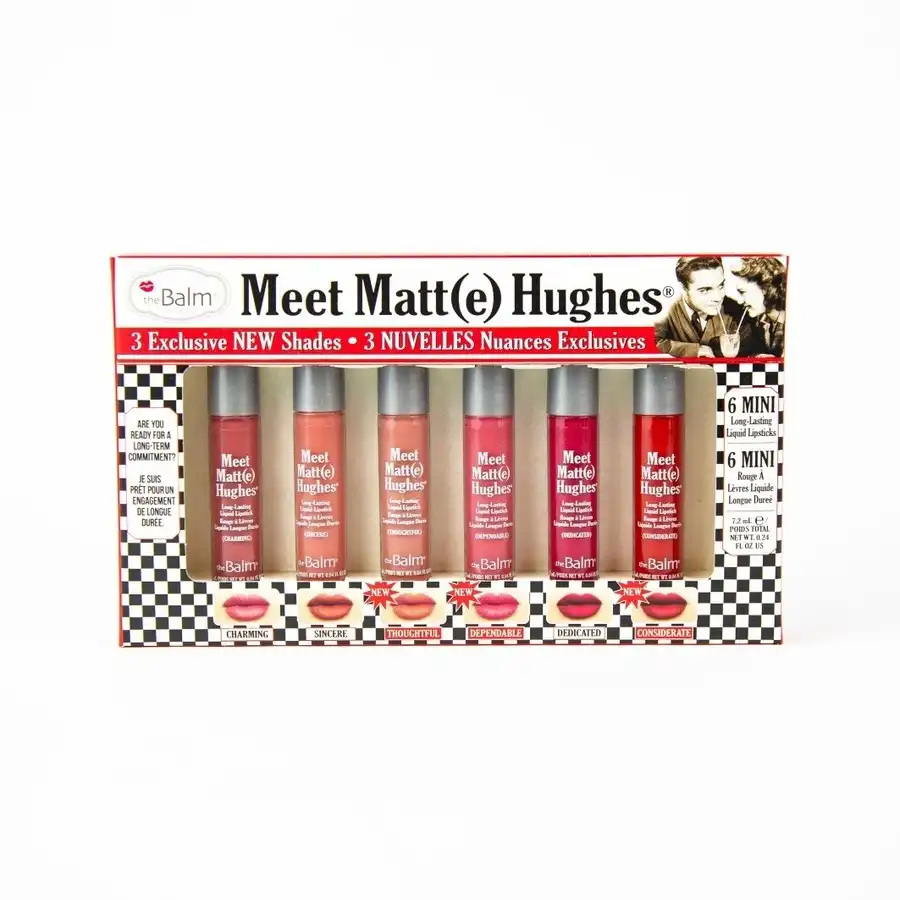 theBalm - MeetMatteHughes Vol.14 Barras de labios 1 pieces Long Lasting Liquid Lipsticks Charming 1.2 ml + Sincere 1.2 ml + Thoughful 1.2 ml + Dependable 1.2 ml + Dedicated 1.2 ml + Considerate 1.2 ml - theBalm - Comparador de precios