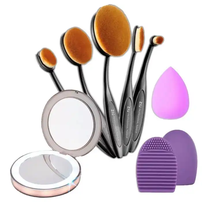 Set de Brochas + Espejo - Ziu Cosmetics - Comparador de precios