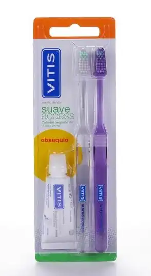 Vitis Cepillo de Dientes Suave Access Duplo 2 Unidades + Pasta 15 ml - Vitis - Comparador de precios