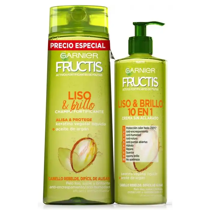 Fructis Liso y Brillo Champú y Crema de peinado - Garnier - Comparador de precios