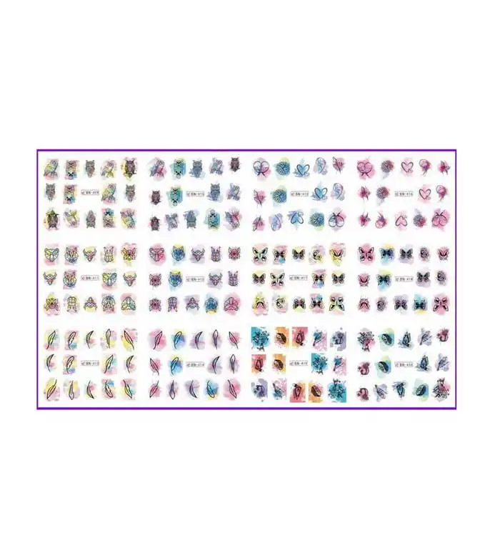 Yi Kou - Pegatinas al agua para manicura 168uds - Acuarela - Yi Kou - Comparador de precios