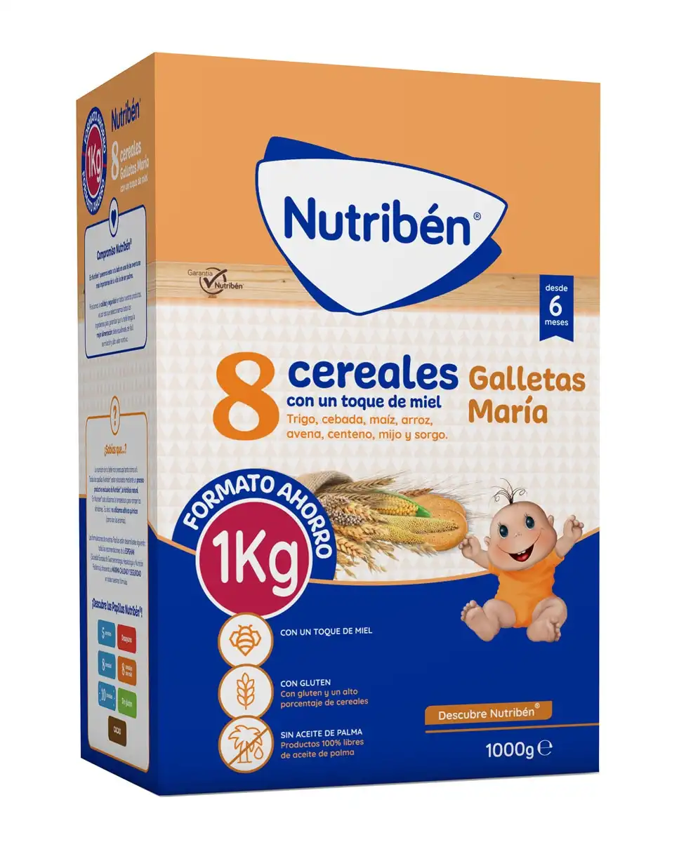 Nutribén® - Papilla 8 Cereales Miel Galletas Maria 1000 G Nutribén - Nutribén® - Comparador de precios