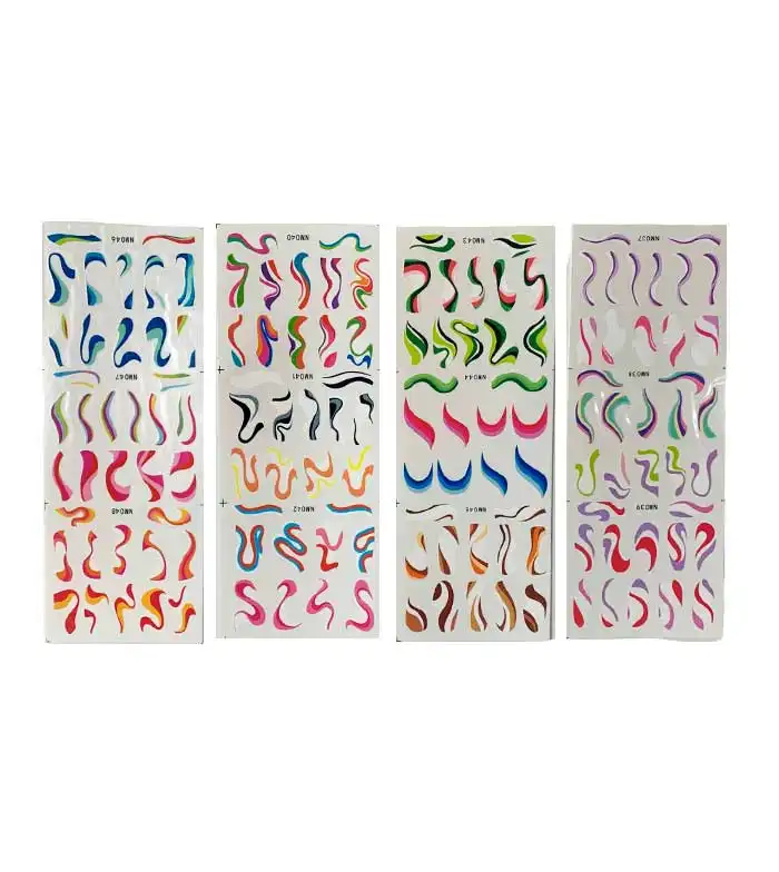 Varios - Pegatinas al agua para manicura 4 láminas - Ondas - Varios - Comparador de precios