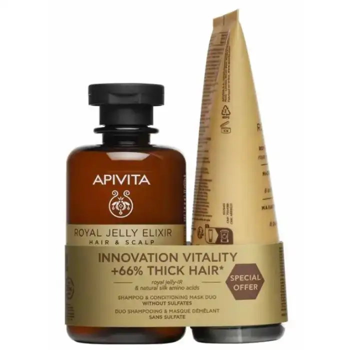 Estuche Royal Jelly Elixir Dúo Champú Y Mascarilla 400 ml - Apivita - Comparador de precios