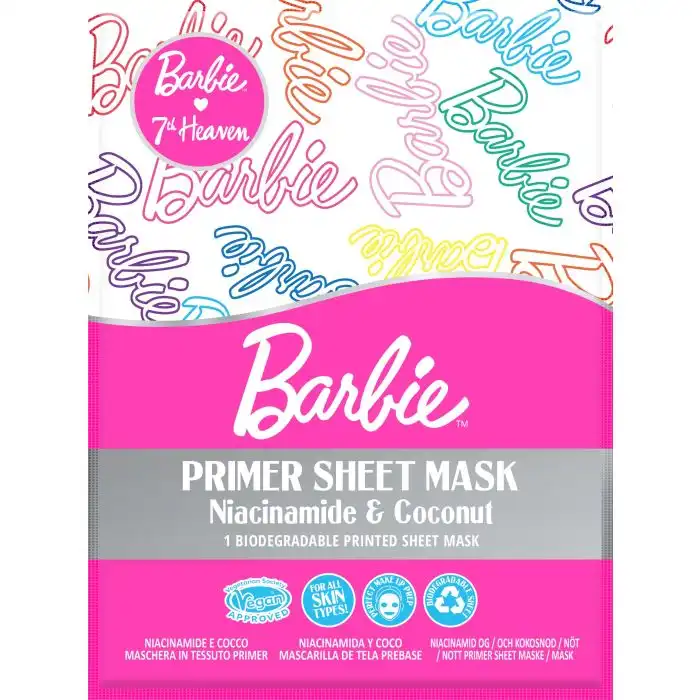 Barbie Primer Sheet Mask Mascarilla de Tela Prebase con Niacinamida y Coco - 7th Heaven - Comparador de precios