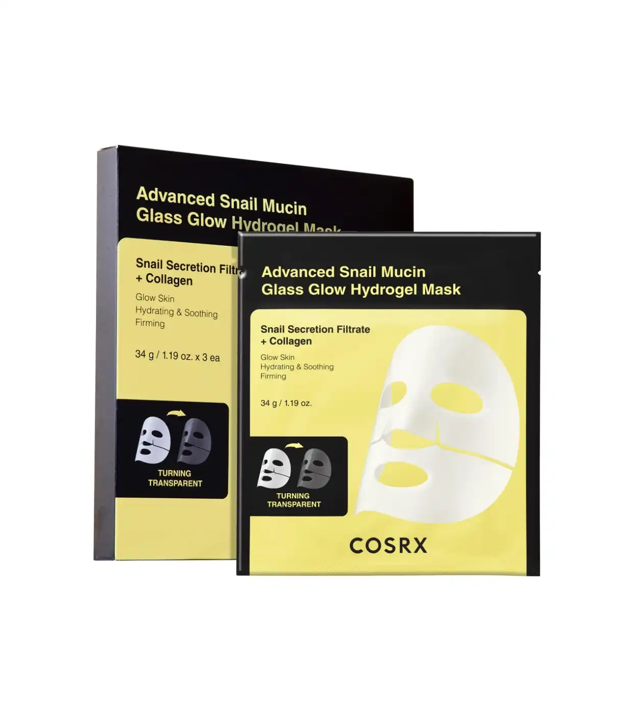 COSRX - Pack de 3 mascarillas faciales Advanced Snail Mucin Glass Glow - COSRX - Comparador de precios