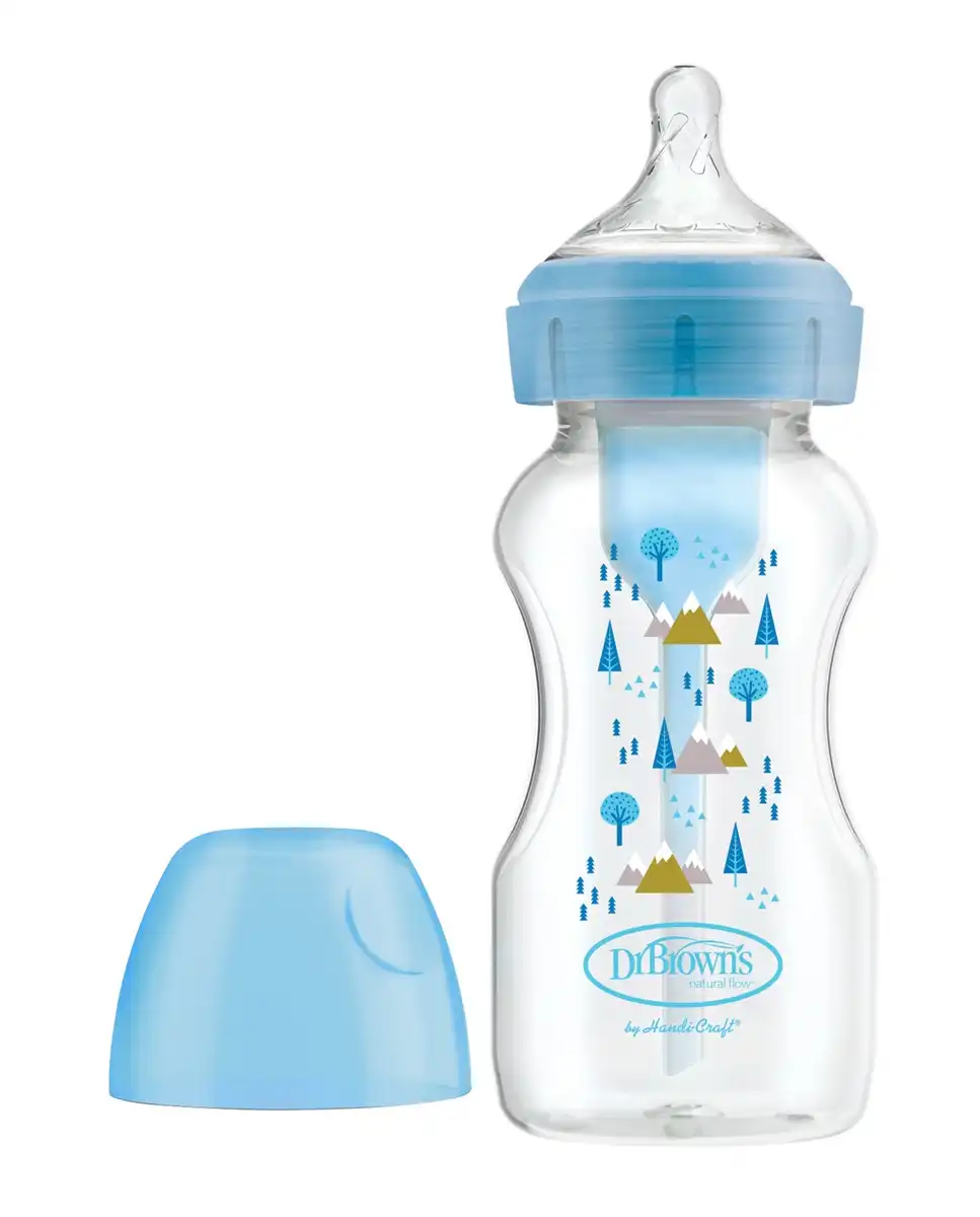 Dr. Brown's - Biberón Anticólico Options+ Formato Boca Ancha Azul 270 Ml - Dr. Brown's - Comparador de precios