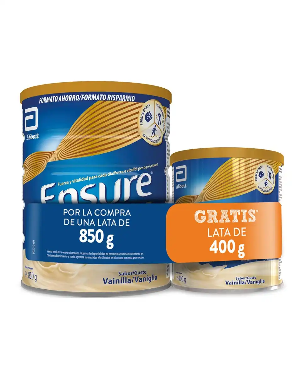 Ensure - Complemento Nutricional Vainilla 850 G + 400 G Nutrivigor - Ensure - Comparador de precios