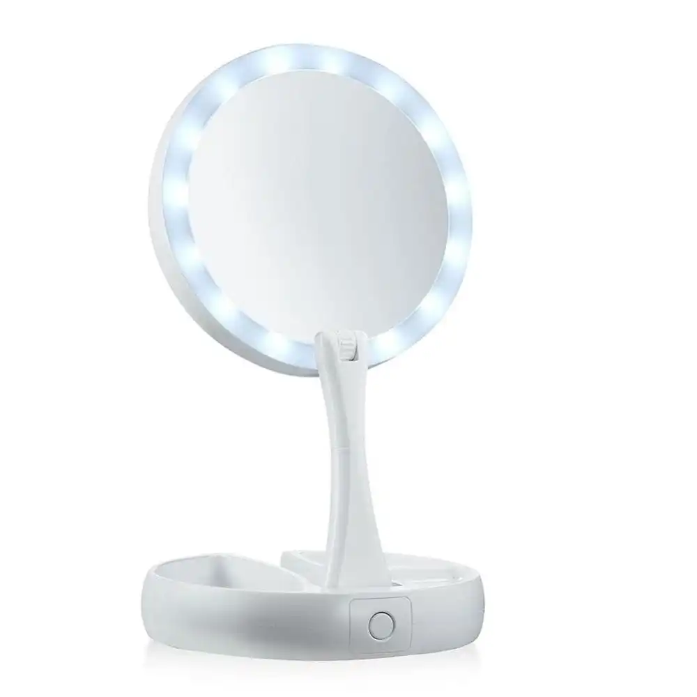 UNIQ Espejo de Maquillaje Plegable con Luz LED - Doble Cara 1x/10x de Aumento + 3 Compartimentos (B Espejo con luz LED UNIQ Espejo de Maquillaje Plegable con Luz LED - Doble Cara 1x/10x de Aumento + 3 Compartimentos (B - UNIQ - Comparador de precios