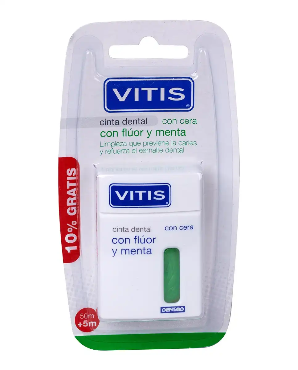 Vitis - Cinta Dental Flúor Menta - Vitis - Comparador de precios