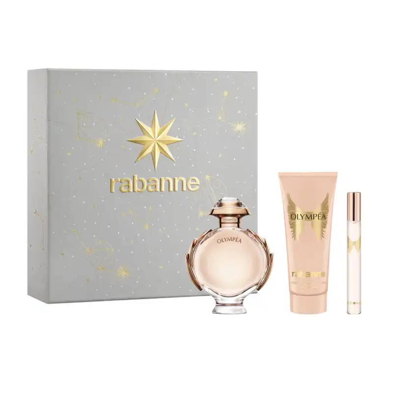 Set Olympéa Eau De Parfum 80 Ml + Mini 10 Ml + Body Lotion 100 Ml - Rabanne - Comparador de precios
