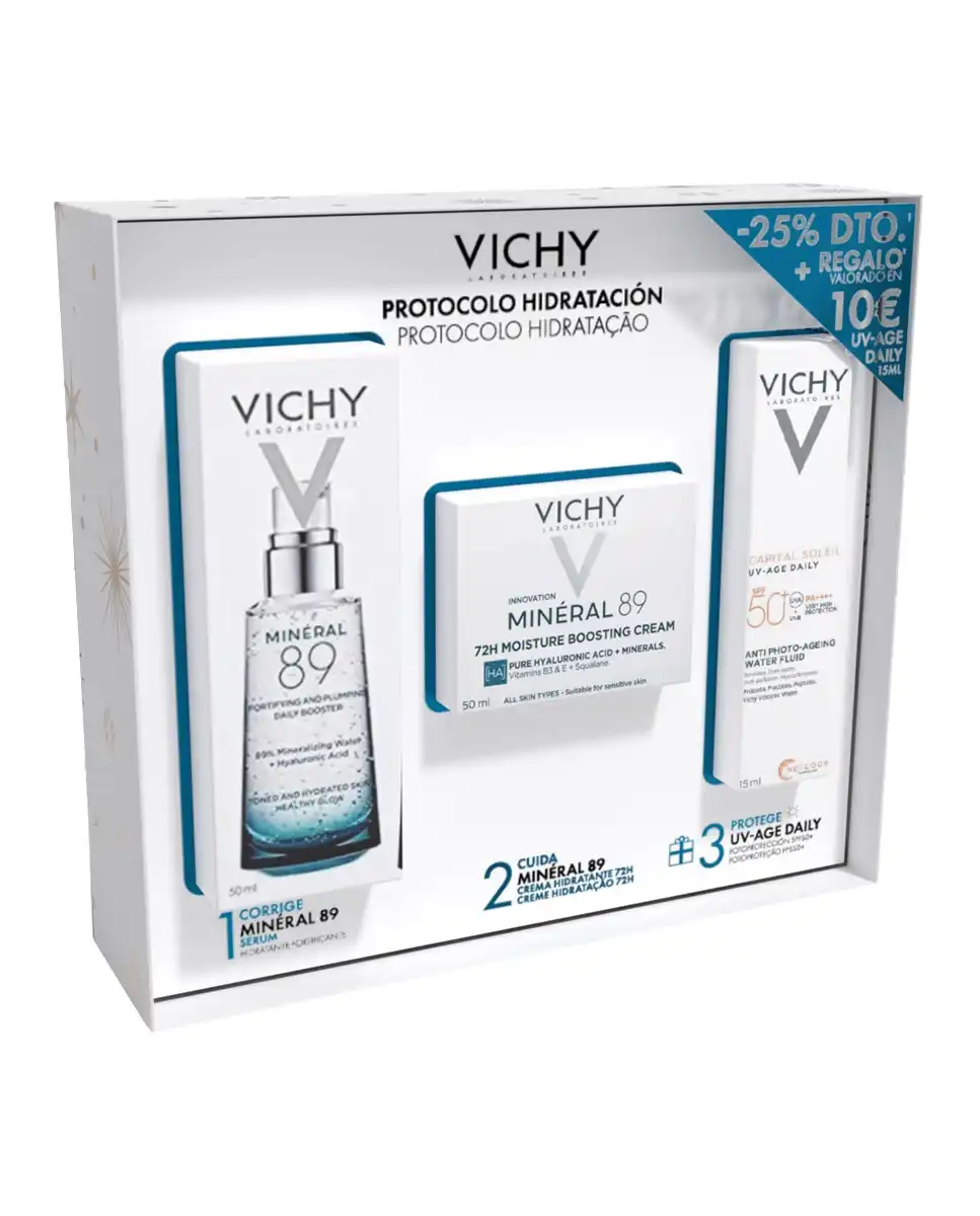 Vichy - Pack Vichy Minéral 89 Sérum Concentrado Fortificante Con Ácido Hialurónico Vichy. - Vichy - Comparador de precios