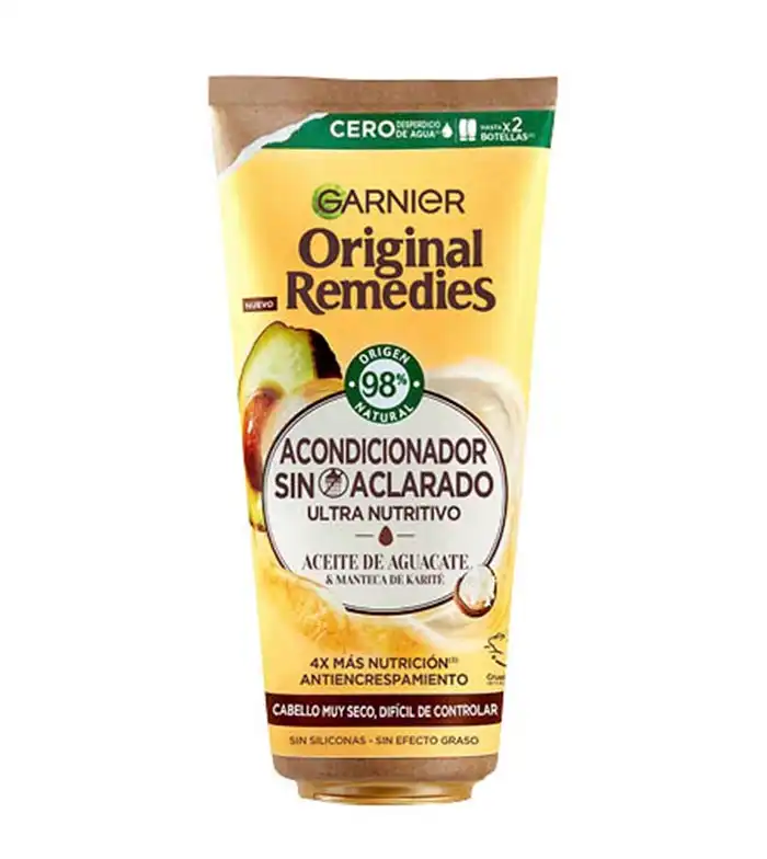 Garnier - Acondicionador sin aclarado con Aceite de Aguacate y Manteca de Karité Original Remedies 200ml - Cabello muy seco y encrespado - Garnier - Comparador de precios