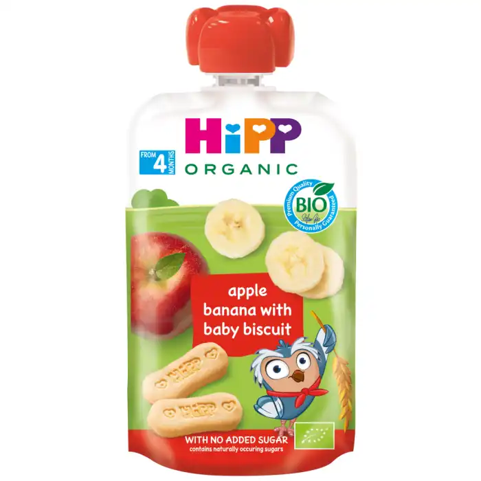 Pouch Galletas, Manzana y Plátano BIO 100 gr - HiPP - Comparador de precios