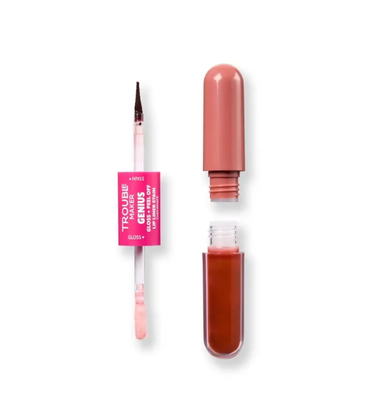 Trouble Maker - Duo Tinte labial peel-off + Brillo labial Genius - Checkmate Peach Pink - Trouble Maker - Comparador de precios