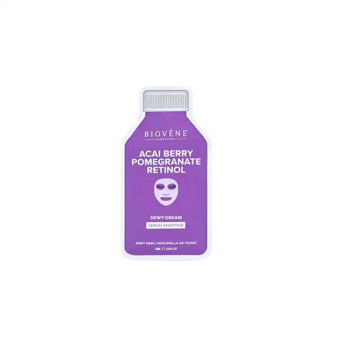 ¡60% DTO! Mascarilla Facial Dewy-Dream Smoothie Acai+Granada+Retinol 25 ml - Biovene - Comparador de precios