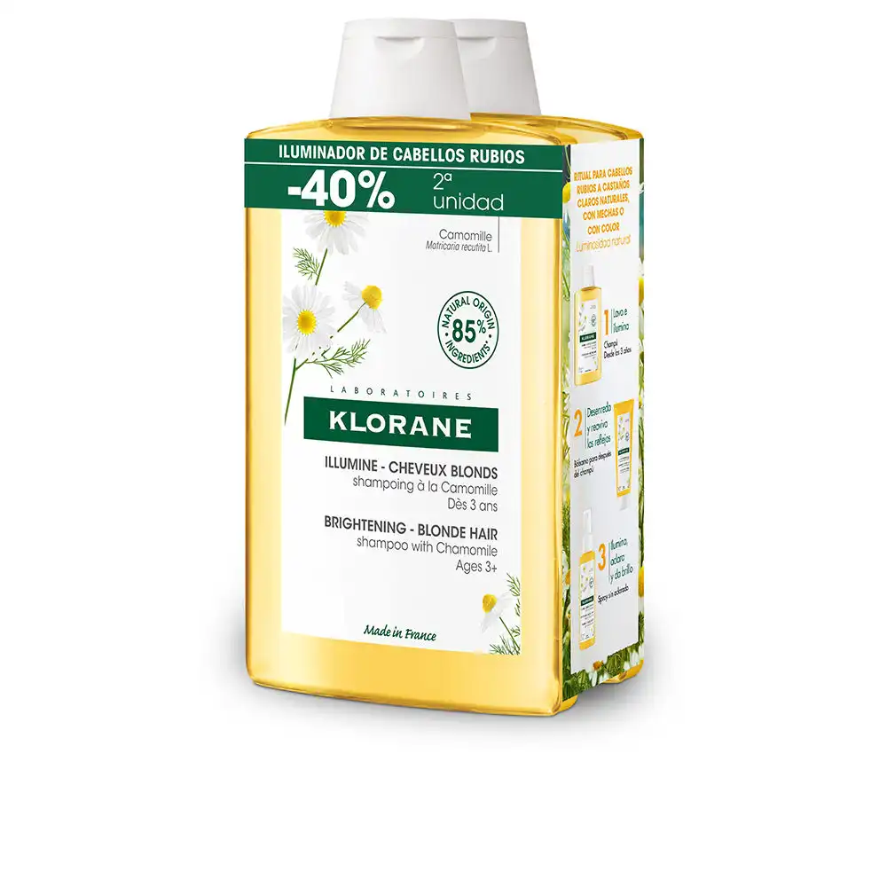 A La Camomila champú iluminador reflejos rubios duo 2 x 400 ml - Klorane - Comparador de precios
