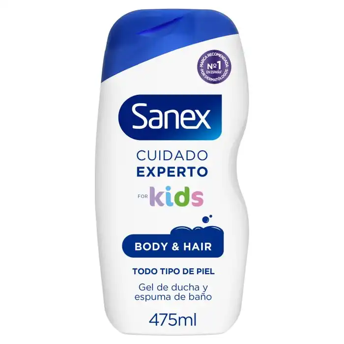 Gel y Champú de ducha o baño para niños Cuidado Experto 475 ml - Sanex - Comparador de precios
