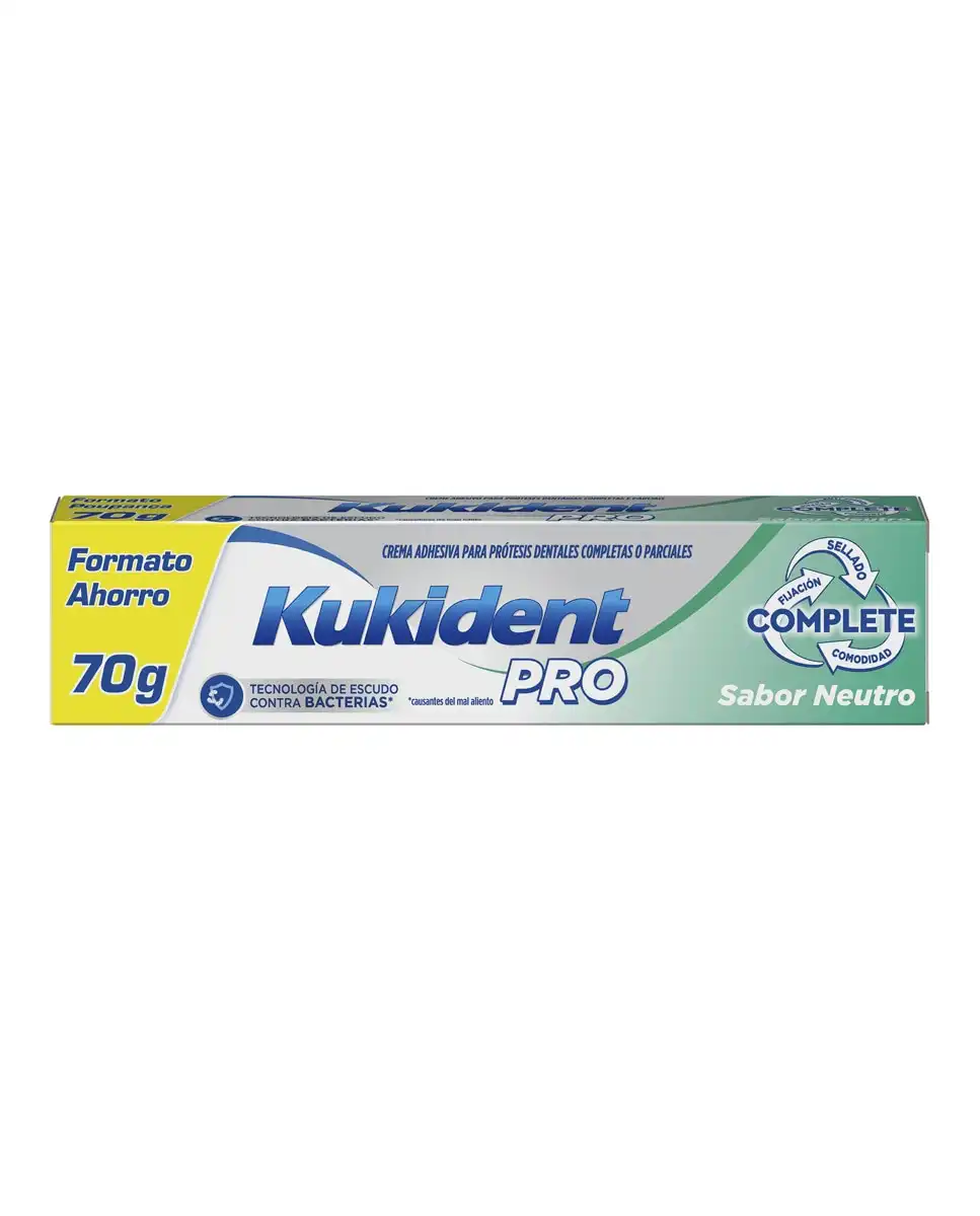 Kukident - Crema Adhesiva Para Prótesis Dentales Sabor Neutro 70 G Pro Complete - Kukident - Comparador de precios