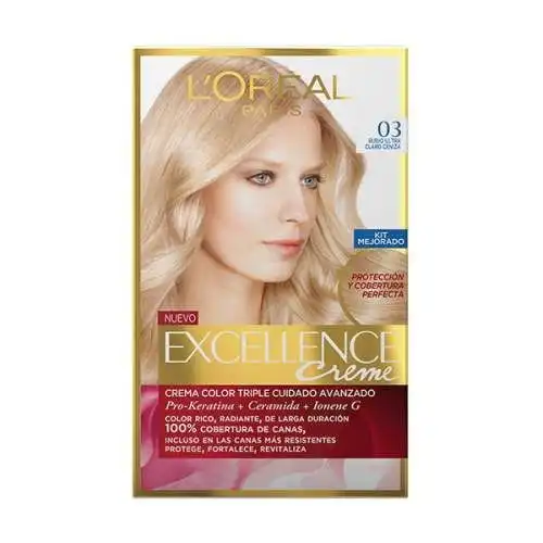L&apos;oreal Excellence Creme Tinte 9.1 Rubio Muy Claro Ceniza Coloración Permanente - L&apos;oreal - Comparador de precios