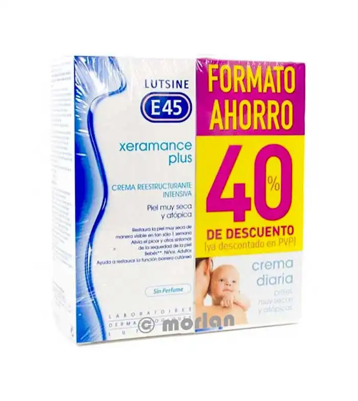 Lutsine - Pack duplo de crema reestructurante intensiva para piel muy seca y atópica Xeramance Plus E45 - Lutsine - Comparador de precios