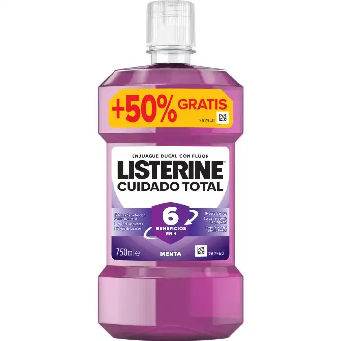 Cuidado Total Enjuague Bucal Menta Sin Alcohol 750 ml - Listerine - Comparador de precios