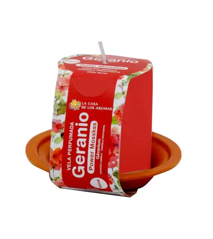 La Casa de los Aromas - Vela perfumada en plato - Geranio - La Casa de los Aromas - Comparador de precios