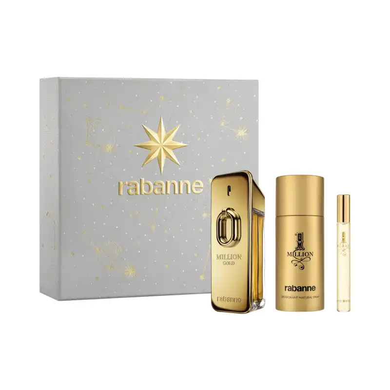 Set Million Gold Eau De Parfum Intense 100 Ml + Mini 10 Ml + Desodorante 150 Ml - Rabanne - Comparador de precios