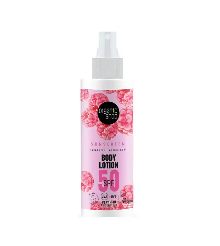 Organic Shop - Protector solar corporal Frambuesa + Antioxidante SPF 50 - 150 ml - Organic Shop - Comparador de precios