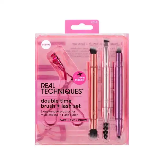 Double Time Set Brochas + Rizador de Pestañas - Real Techniques - Comparador de precios