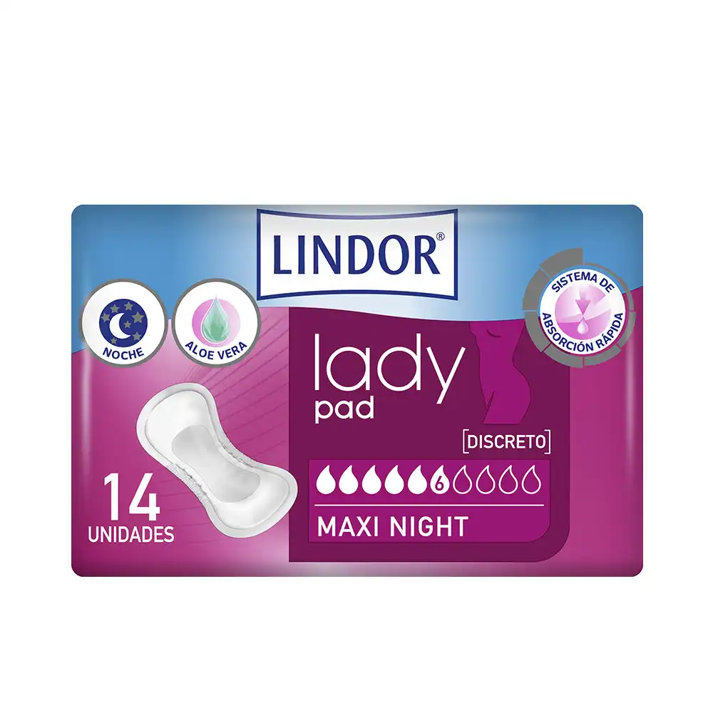 Lady Pad maxi night 6 drops 14 u - Lindor - Comparador de precios
