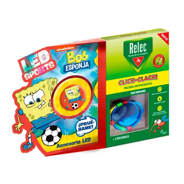 Click-Clack Pulsera Antimosquitos Bob Enponja Fútbol - Relec - Comparador de precios
