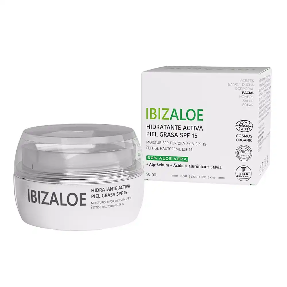 Ibizaloe hidratante activa piel grasa Spf 15 50 ml - Ibizaloe - Comparador de precios