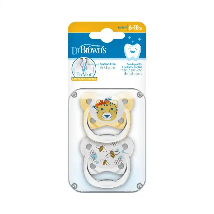 Chupete Prevent Escudo Mariposa 6-18 Meses - Dr Browns - Comparador de precios
