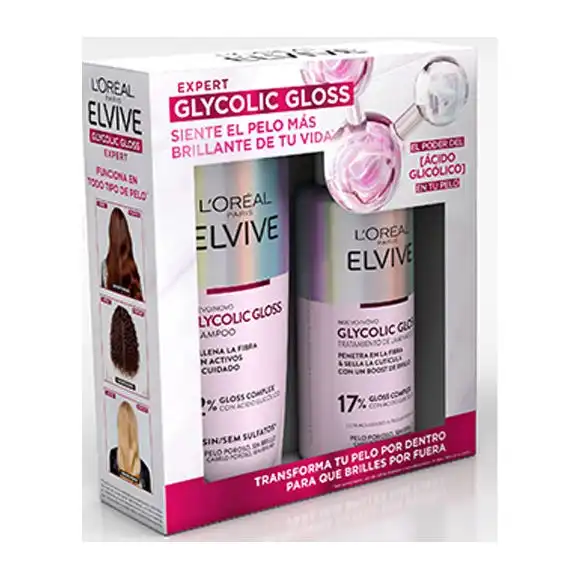 Cofre Glycolic Gloss Champú + Tratamiento - Elvive - Comparador de precios