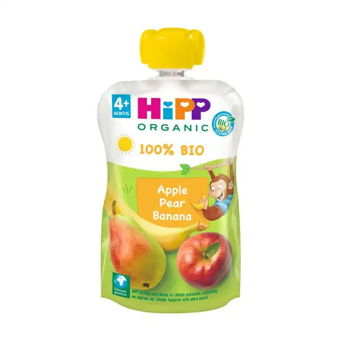 Hippis 100% frutas manzana, pera y plátano ecológico 100 gr - HiPP - Comparador de precios