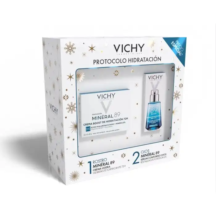 ¡19% DTO! Cofre Minéral 89 Crema Boost Hidratación 24h + Sérum Contorno de Ojos 65 ml - Vichy - Comparador de precios
