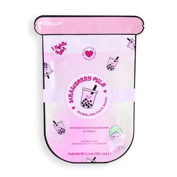 Bubble Tea Strawberry Milk Bubbling Face Mask - I HEART REVOLUTION - Comparador de precios