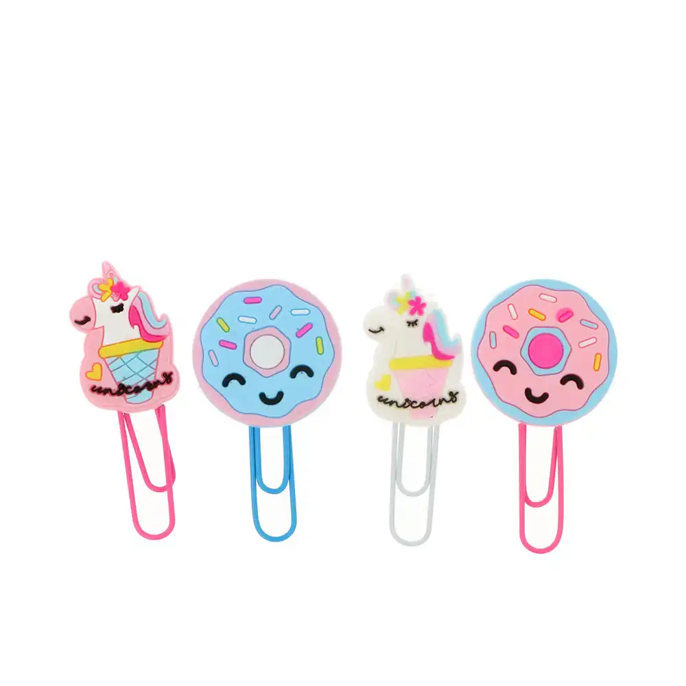 Clips Unicornos Y Donuts 6 x 2,5 cm 4 u - Inca - Comparador de precios
