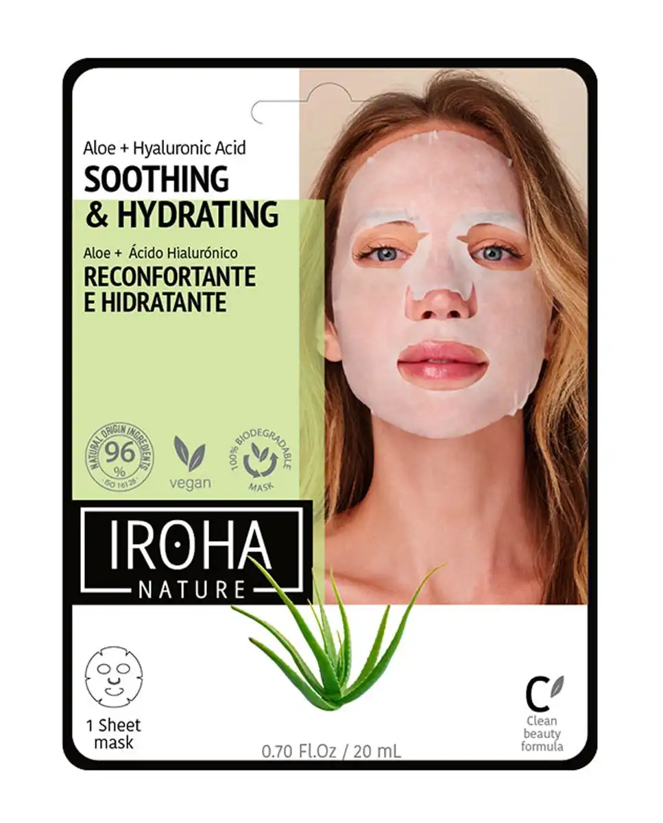 Iroha Nature - Mascarilla Facial Reconfortante E Hidratante Con Aloe Vera Y Ácido Hialurónico - Iroha Nature - Comparador de precios